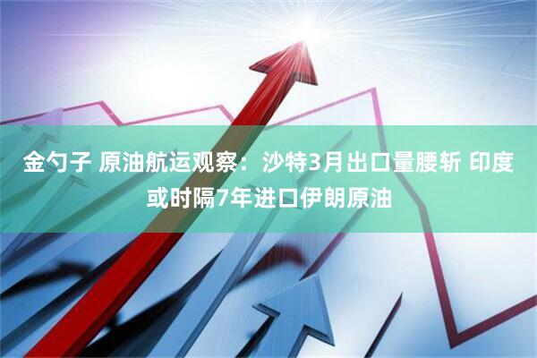 金勺子 原油航运观察：沙特3月出口量腰斩 印度或时隔7年进口伊朗原油