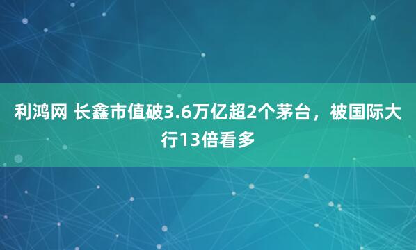 利鸿网 长鑫市值破3.6万亿超2个茅台，被国际大行13倍看多