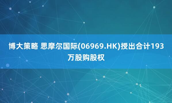 博大策略 思摩尔国际(06969.HK)授出合计193万股购股权