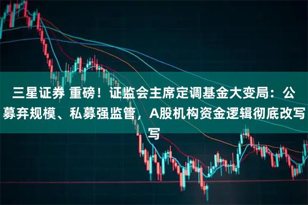 三星证券 重磅！证监会主席定调基金大变局：公募弃规模、私募强监管，A股机构资金逻辑彻底改写